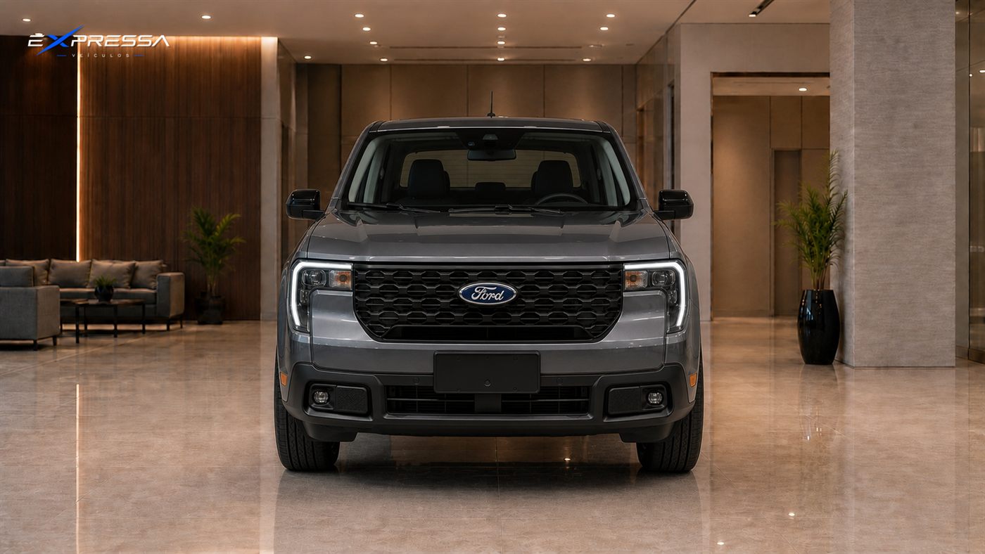 Ford Maverick FX4 cinza 0 km, frente