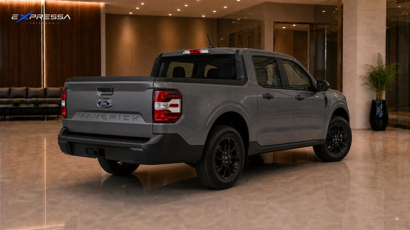 Ford Maverick FX4 cinza 0 km, lateral traseira
