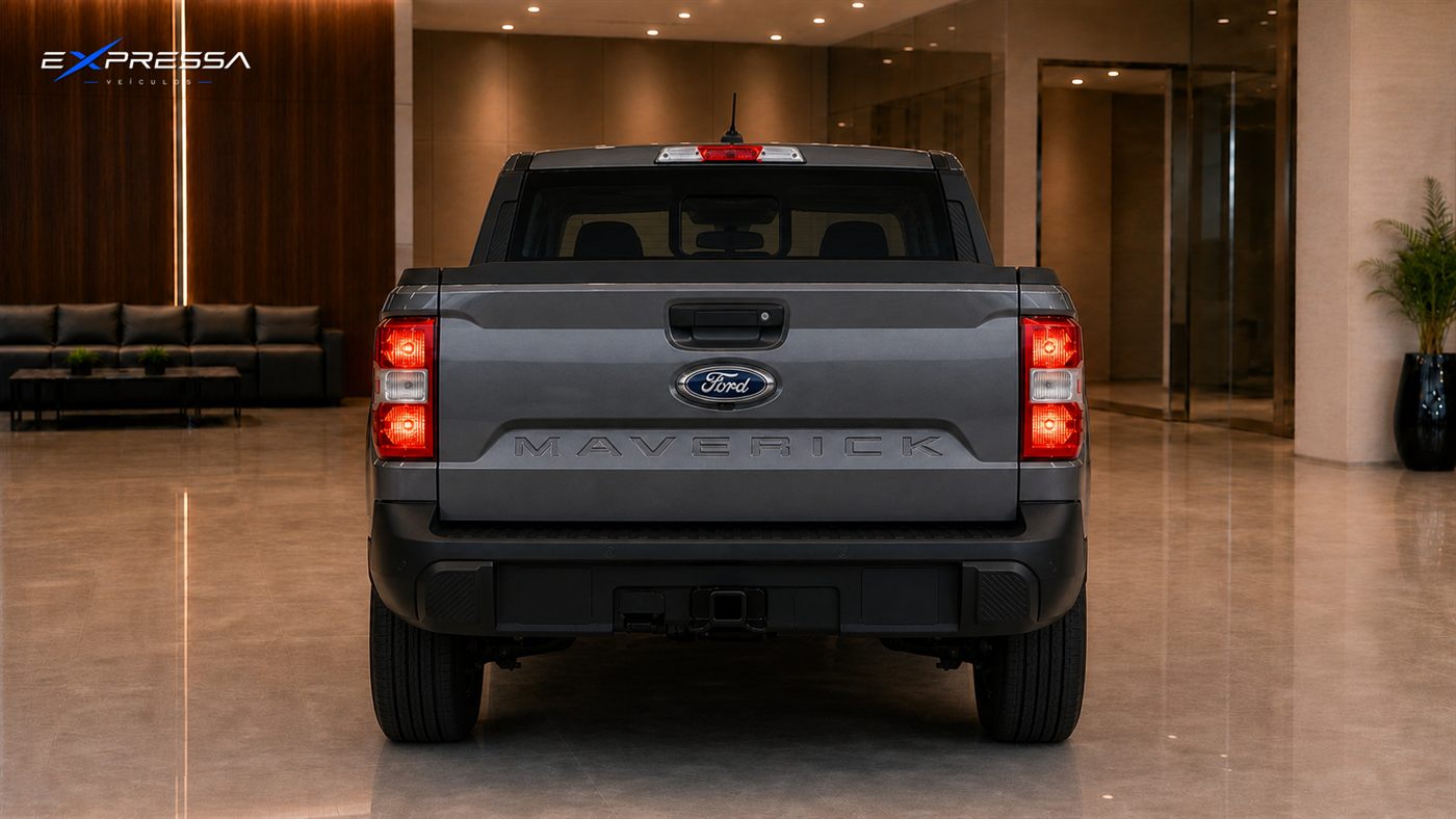 Ford Maverick FX4 cinza 0 km, traseira