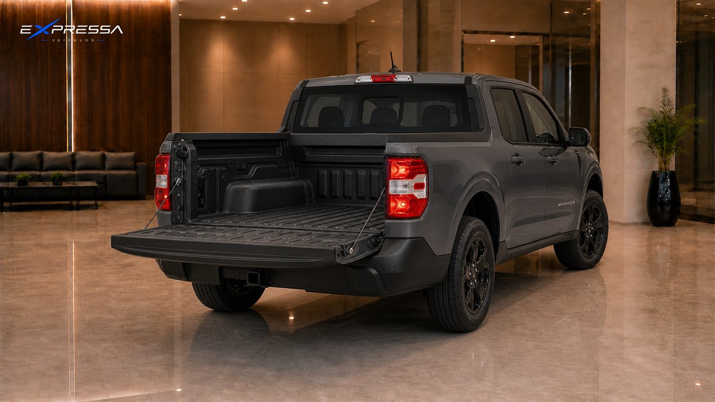 Ford Maverick FX4 cinza 0 km, cacamba aberta