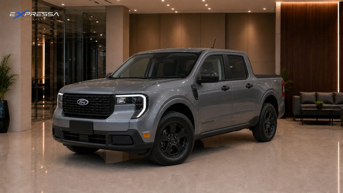 Ford Maverick FX4 cinza 0 km, detalhe